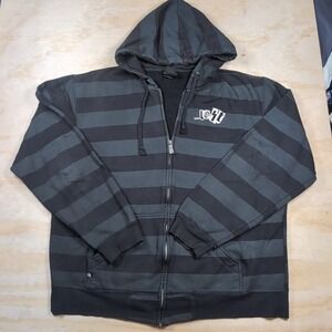 Vtg Lost Y2K Hoodie Lost Enterprises Sweatshirt Skateboards Mens 2XL Full Zip